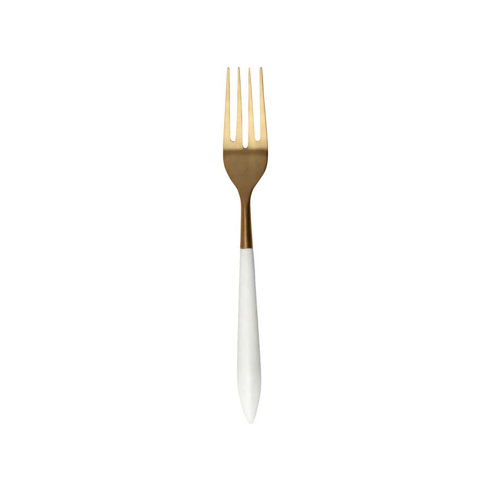 Oro & White Serving Fork