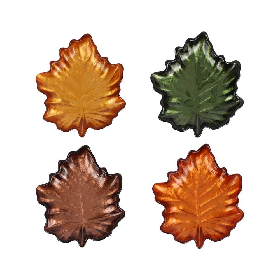 Figural Leaf Canape Plates - Set of 4