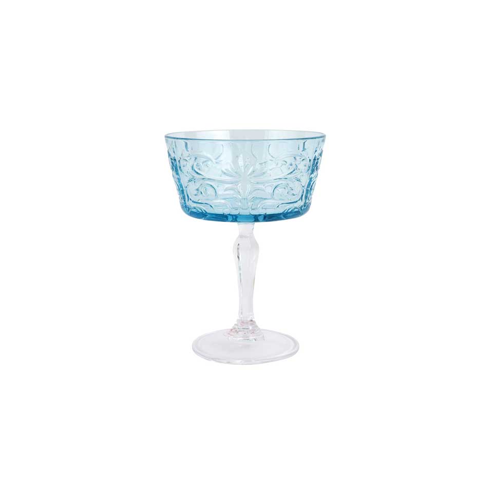 Light Blue Coupe Champagne Glass
