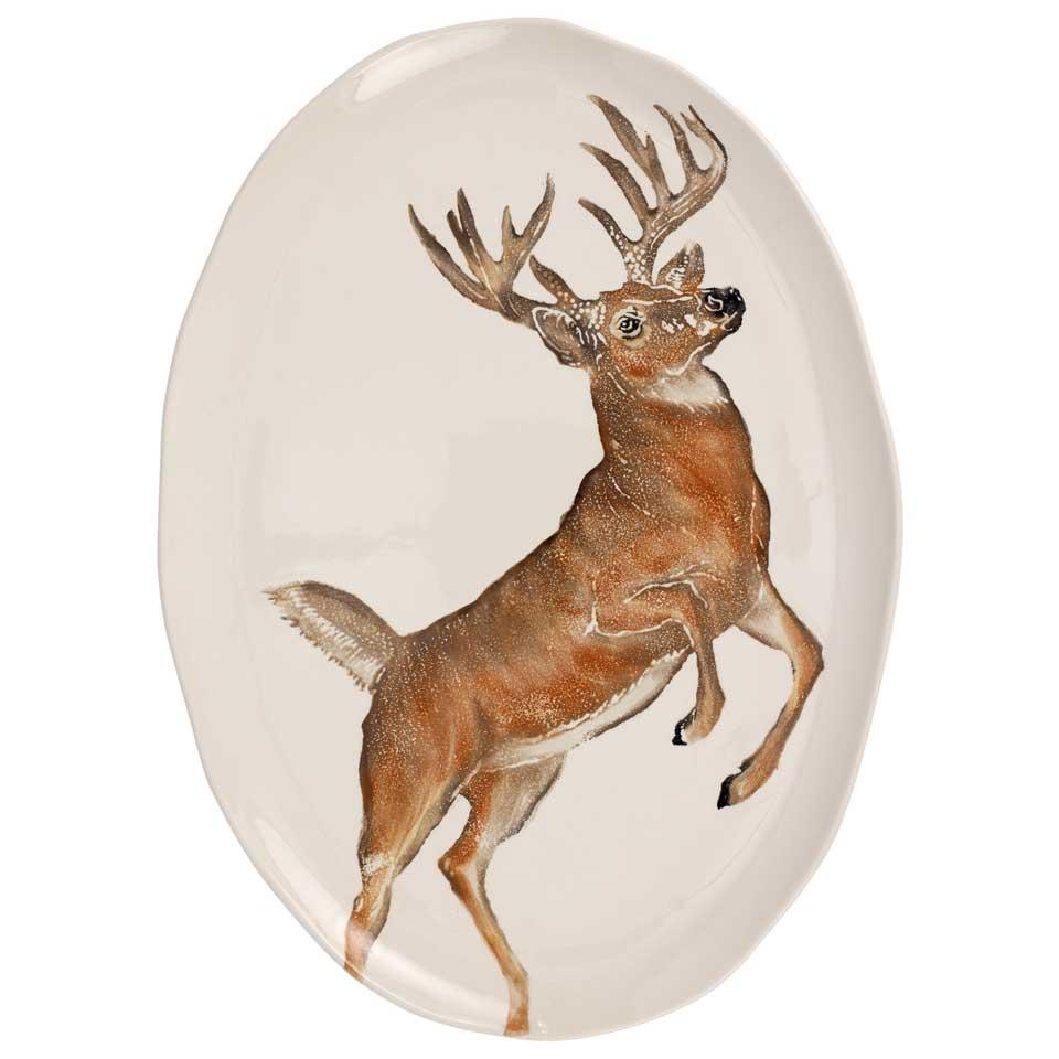 Deer Large Oval Platter