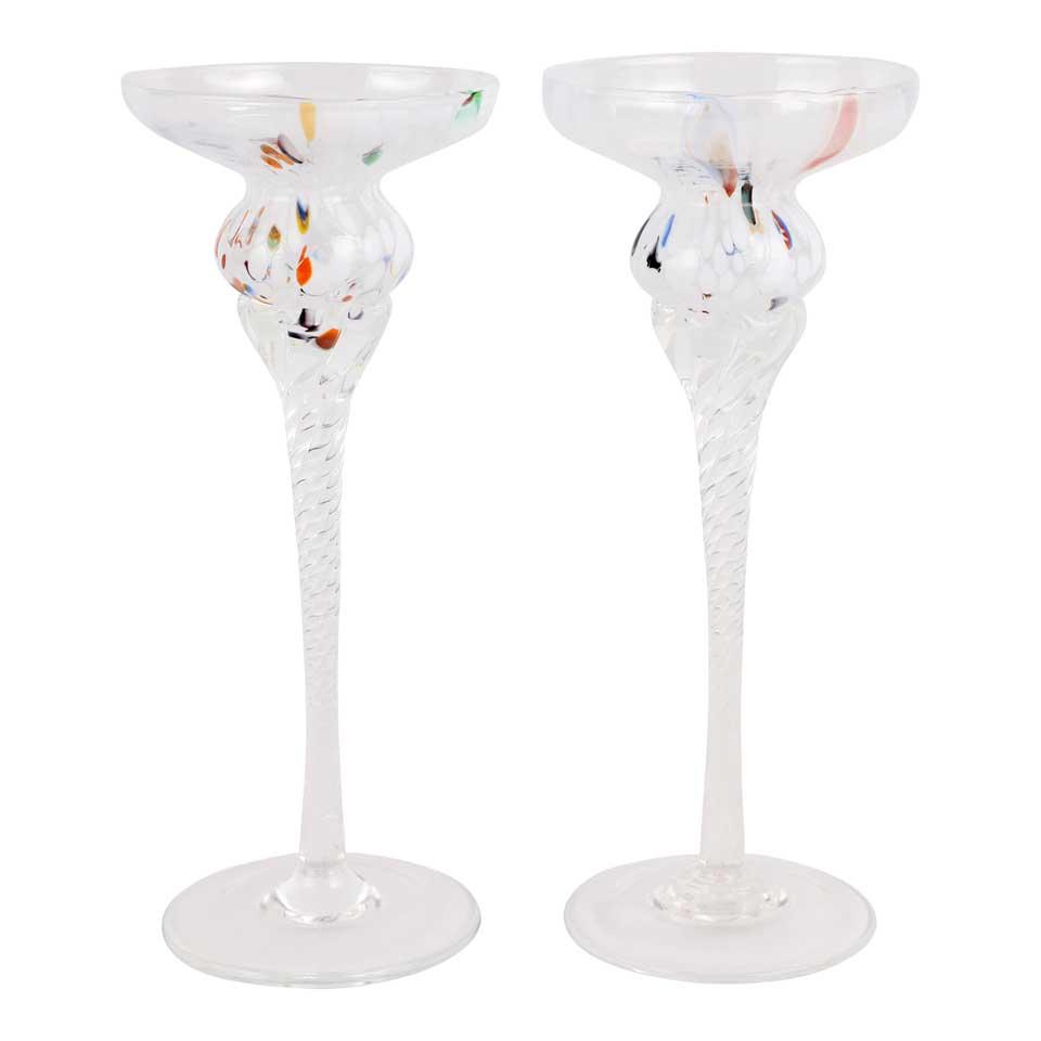 White Tall Candlesticks - Set of 2