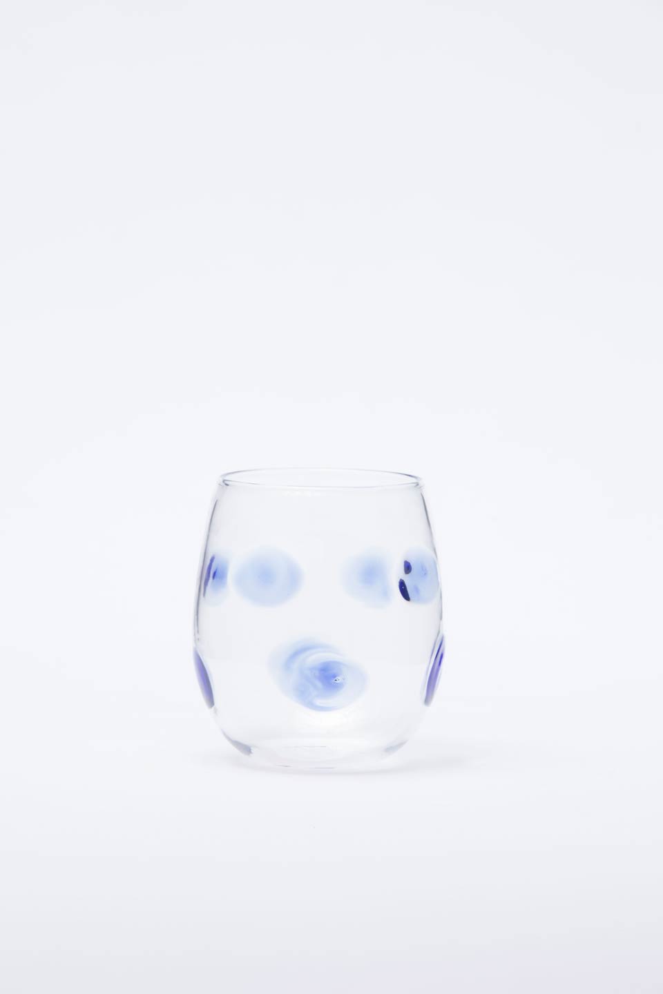 Blue Stemless Wine Glass