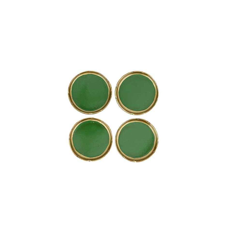 Green & Gold Coasters - Set of 4