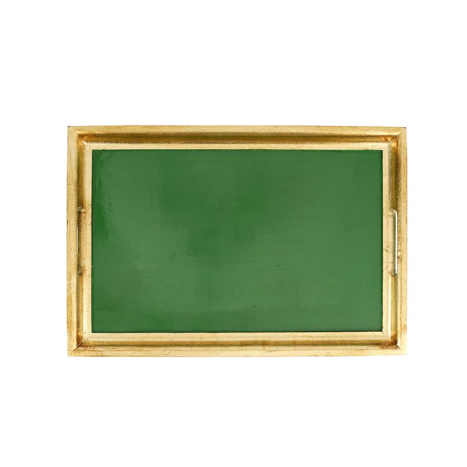 Green & Gold Medium Rectangular Tray