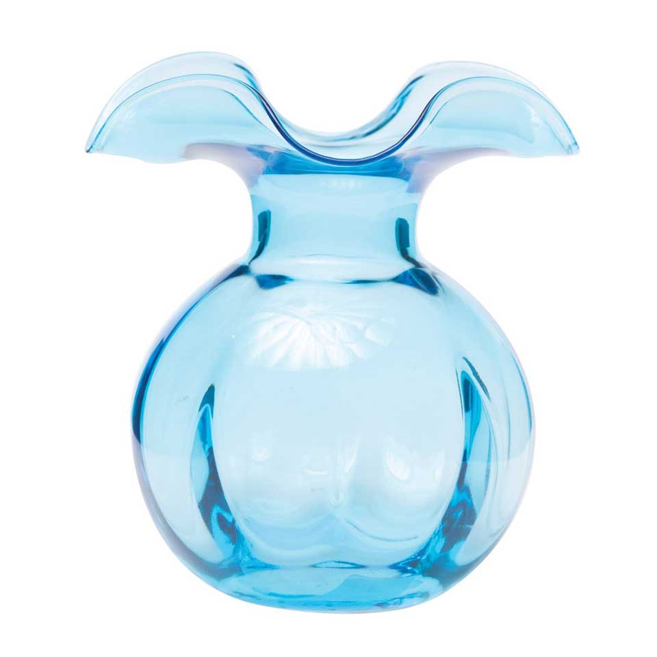 Aqua Medium Fluted Vase