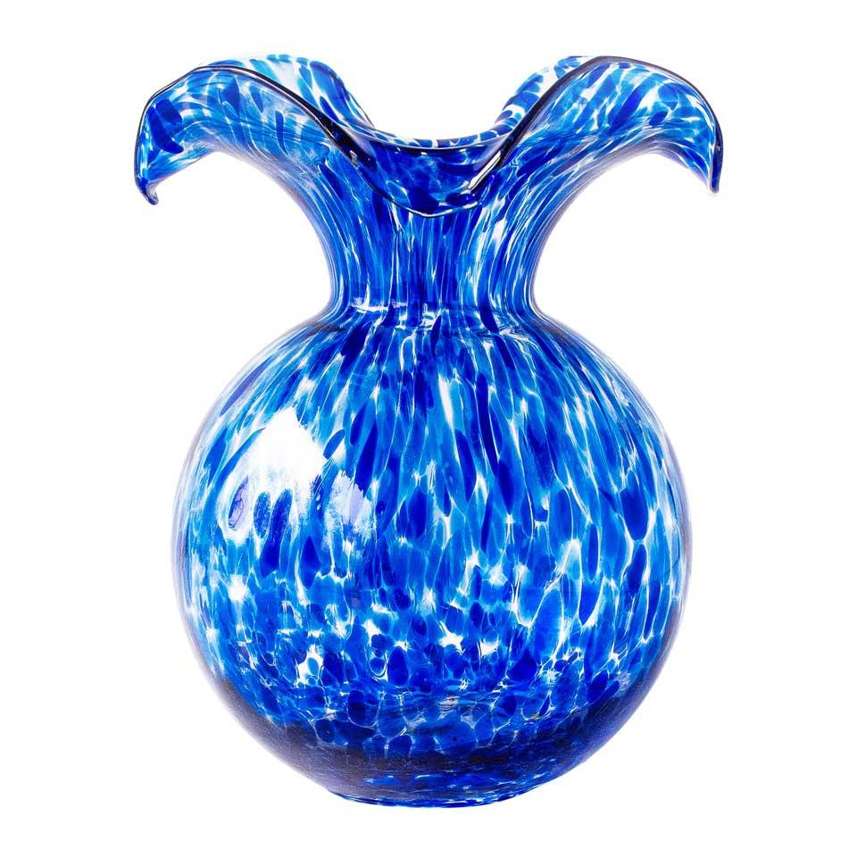 Cobalt Tortoiseshell Medium Fluted Vase