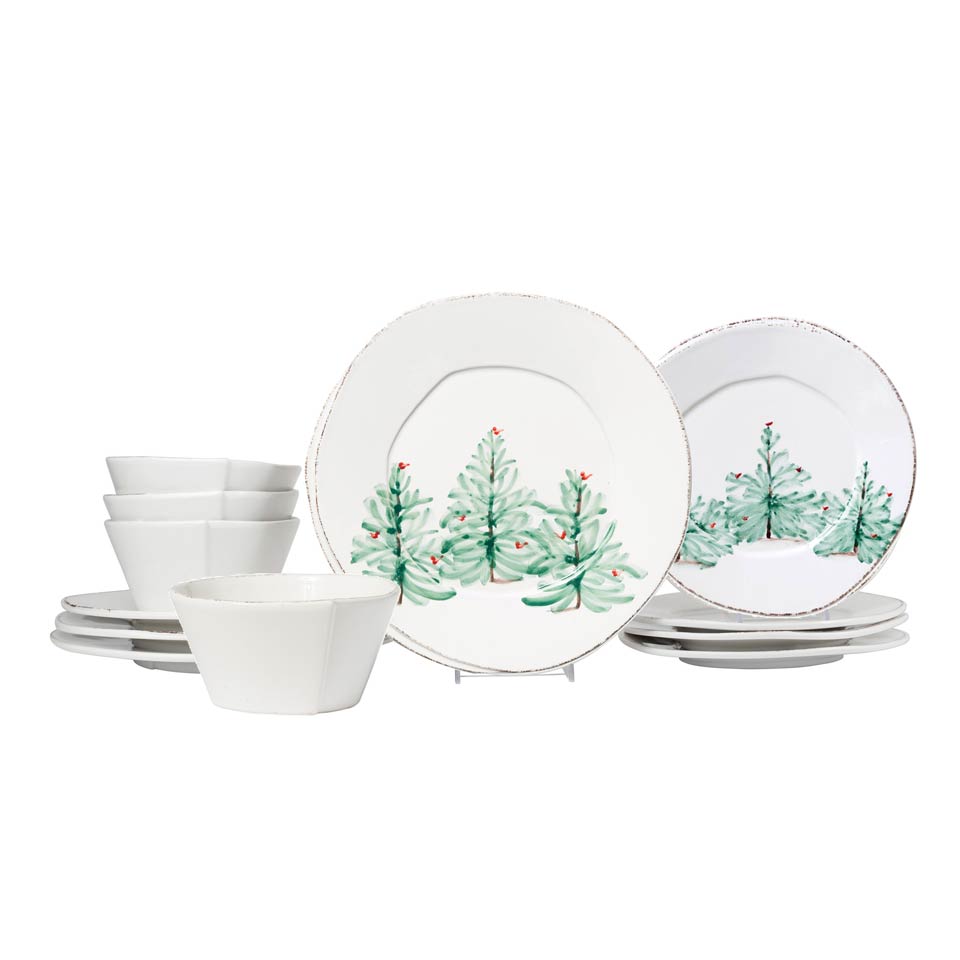 Melamine Lastra Holiday Twelve-Piece Place Setting