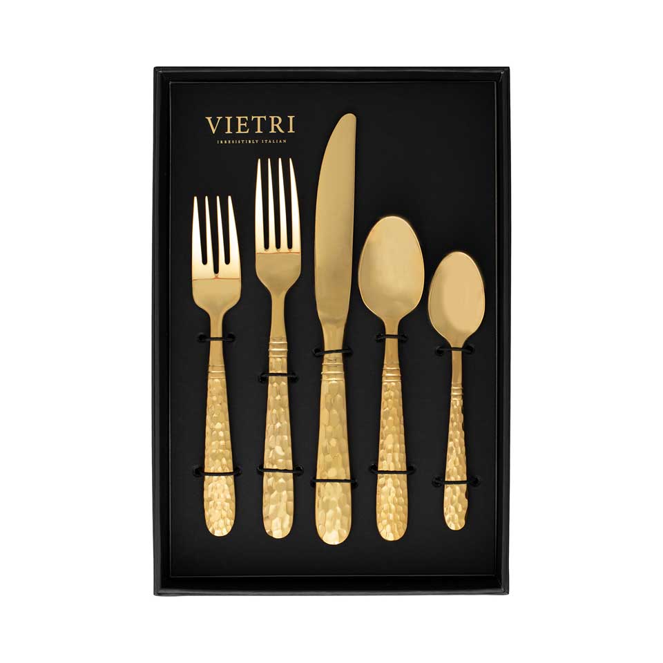 Gold Five-Piece Place Setting â Set of 4
