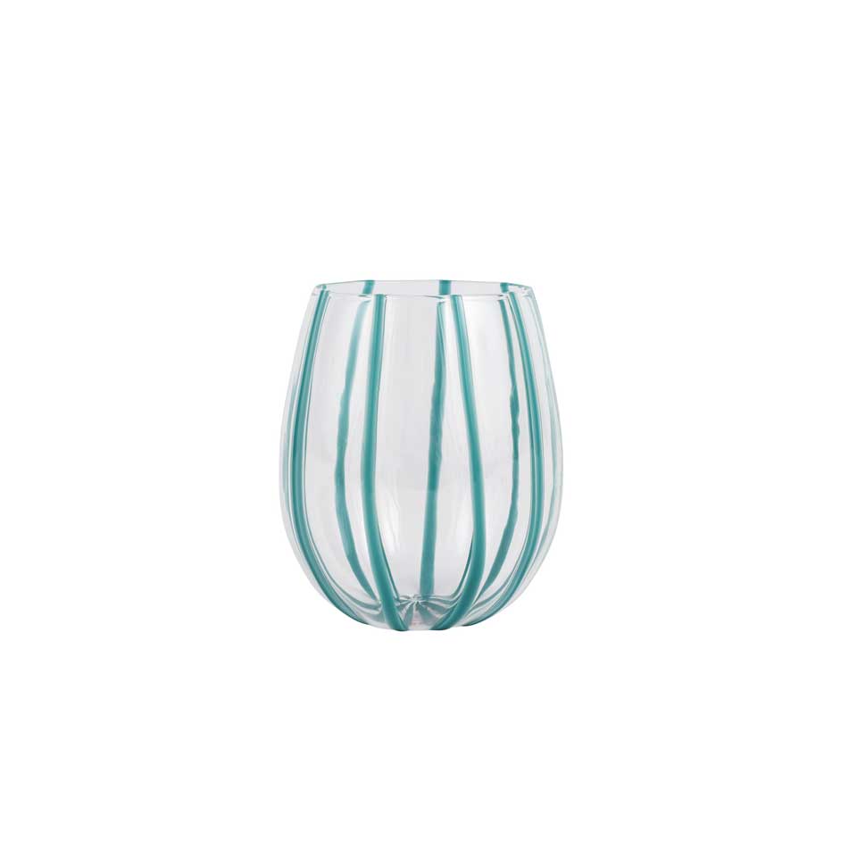 Teal Stemless Wine Glass