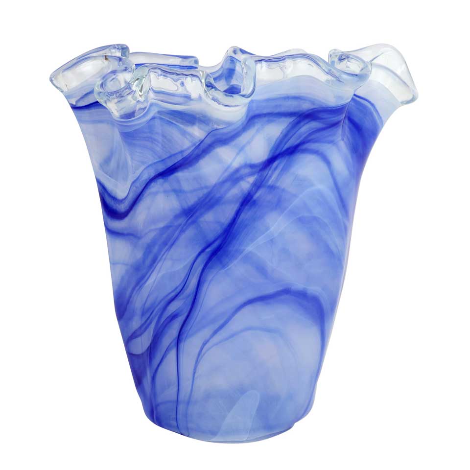 Cobalt Ruffled Vase