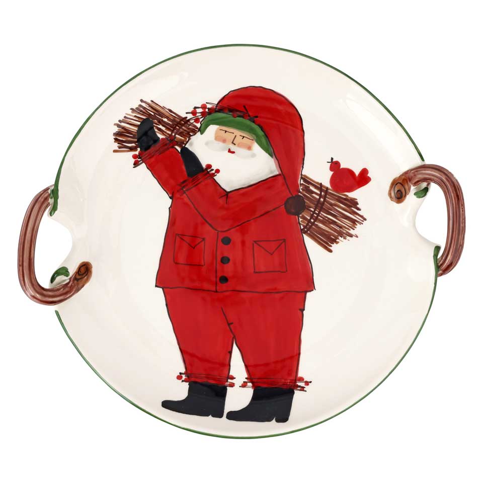 Handled Round Platter with Sticks