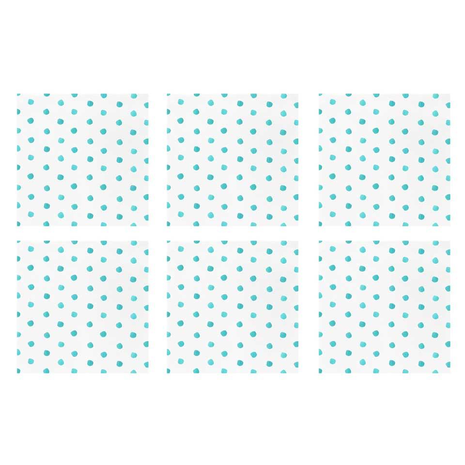 Dot Aqua Cocktail Napkins (Pack of 20)