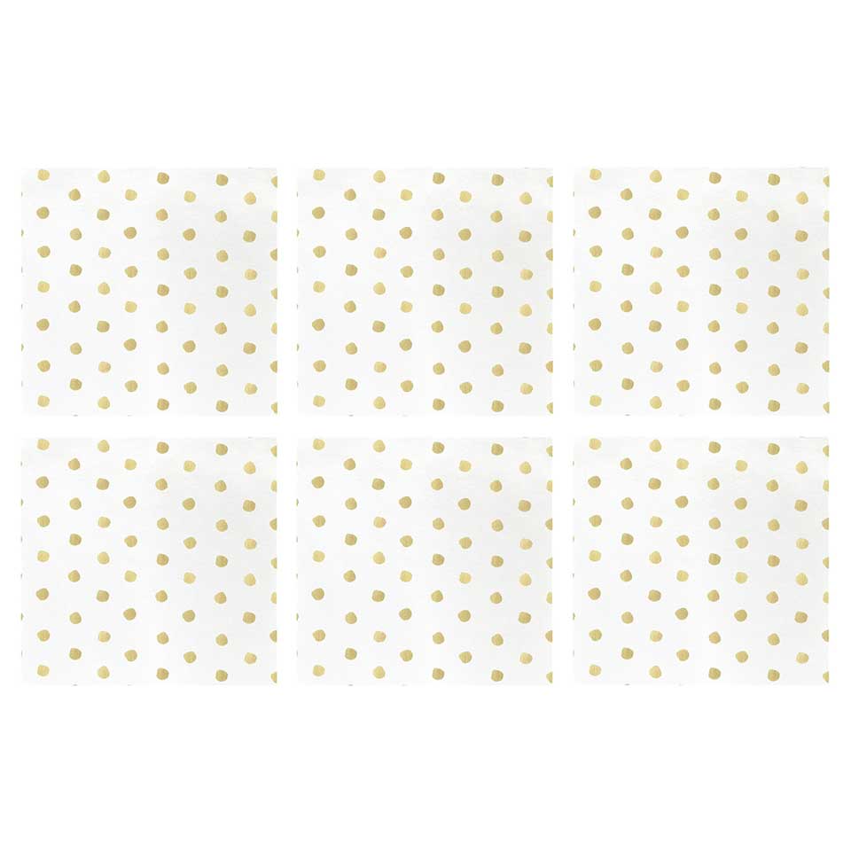 Dot Linen Cocktail Napkins (Pack of 20) - Set of 6
