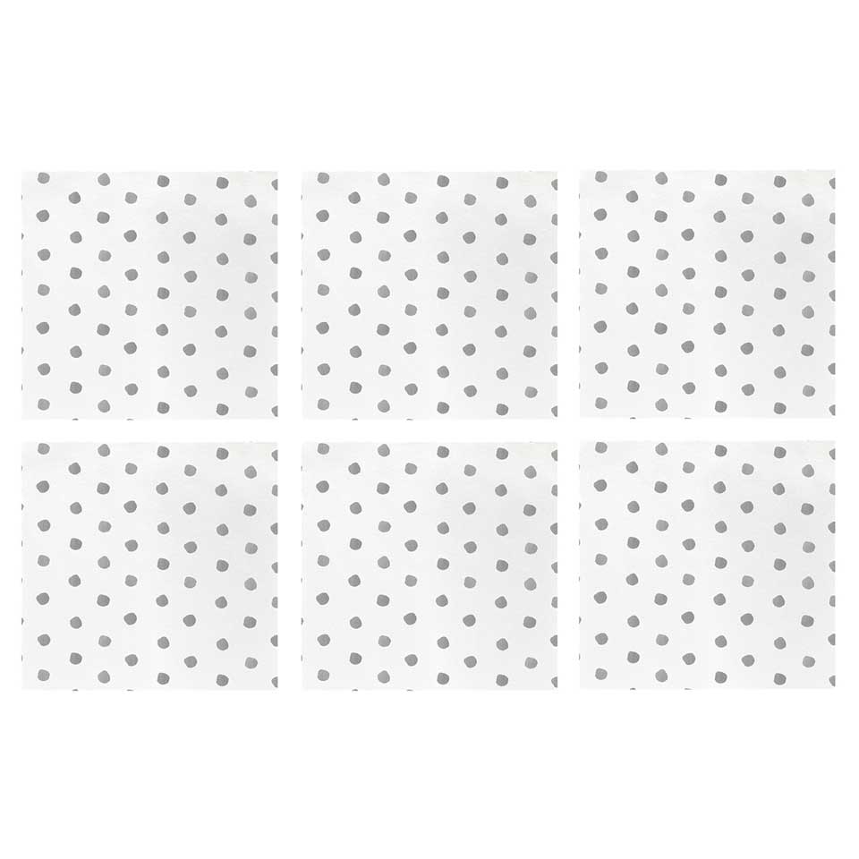 Dot Light Gray Cocktail Napkins (Pack of 20) - Set of 6