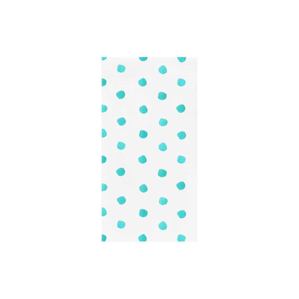 Dot Aqua Guest Towels (Pack of 20)