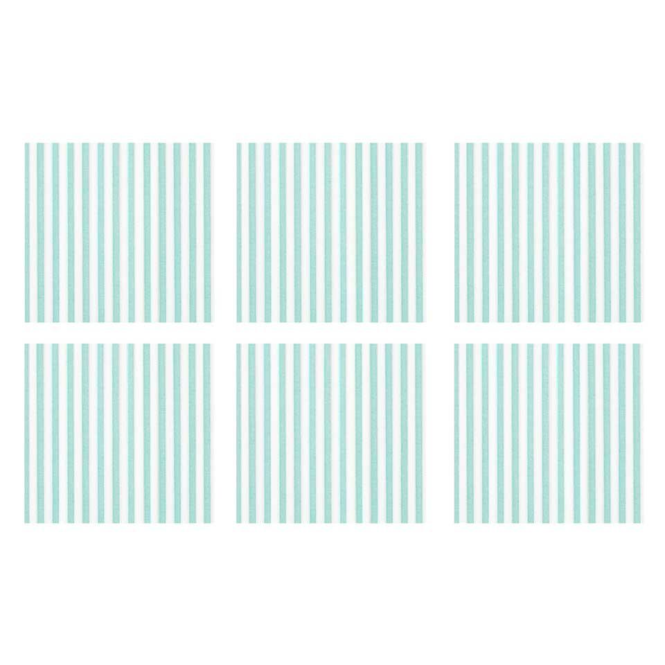 Capri Aqua Cocktail Napkins (Pack of 20) - Set of 6