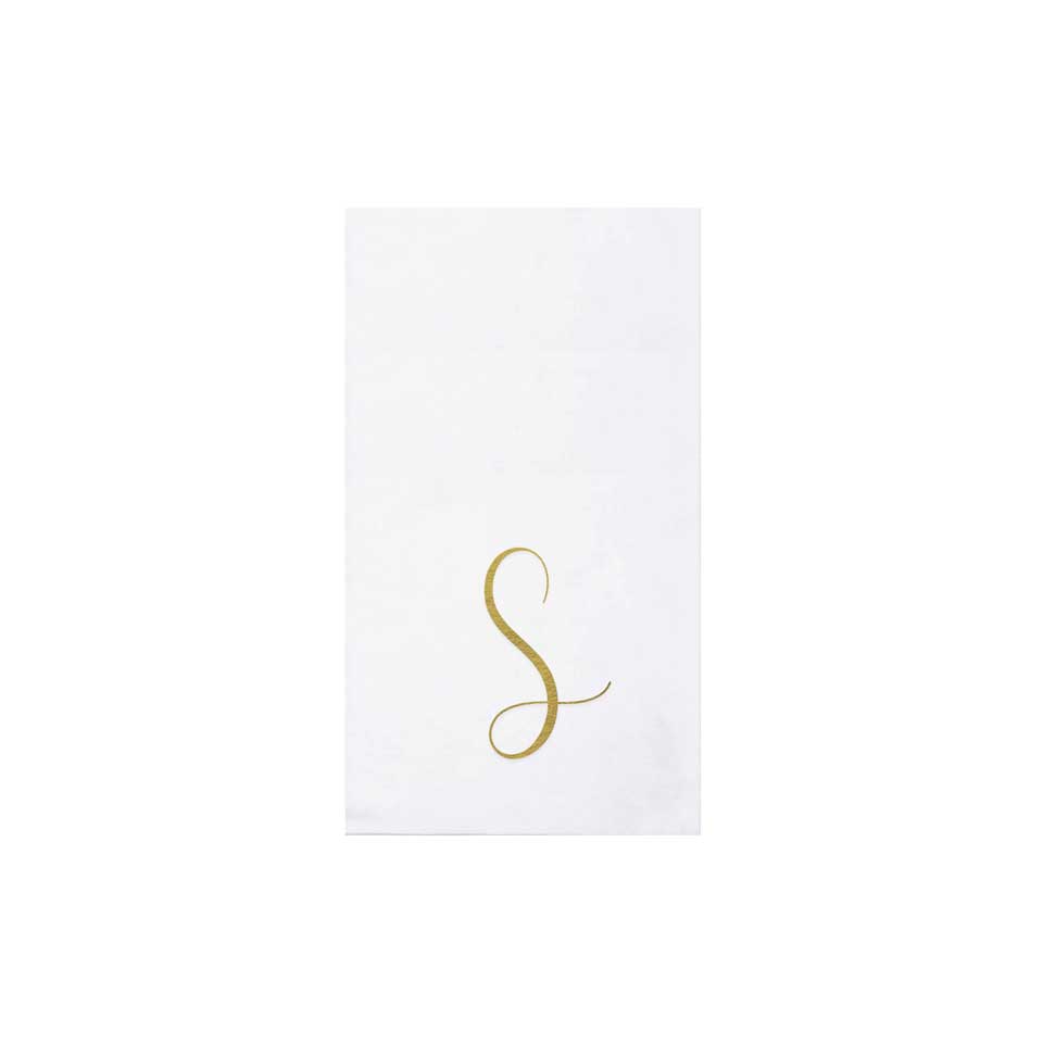 Gold Monogram Guest Towels - S (Pack of 20)