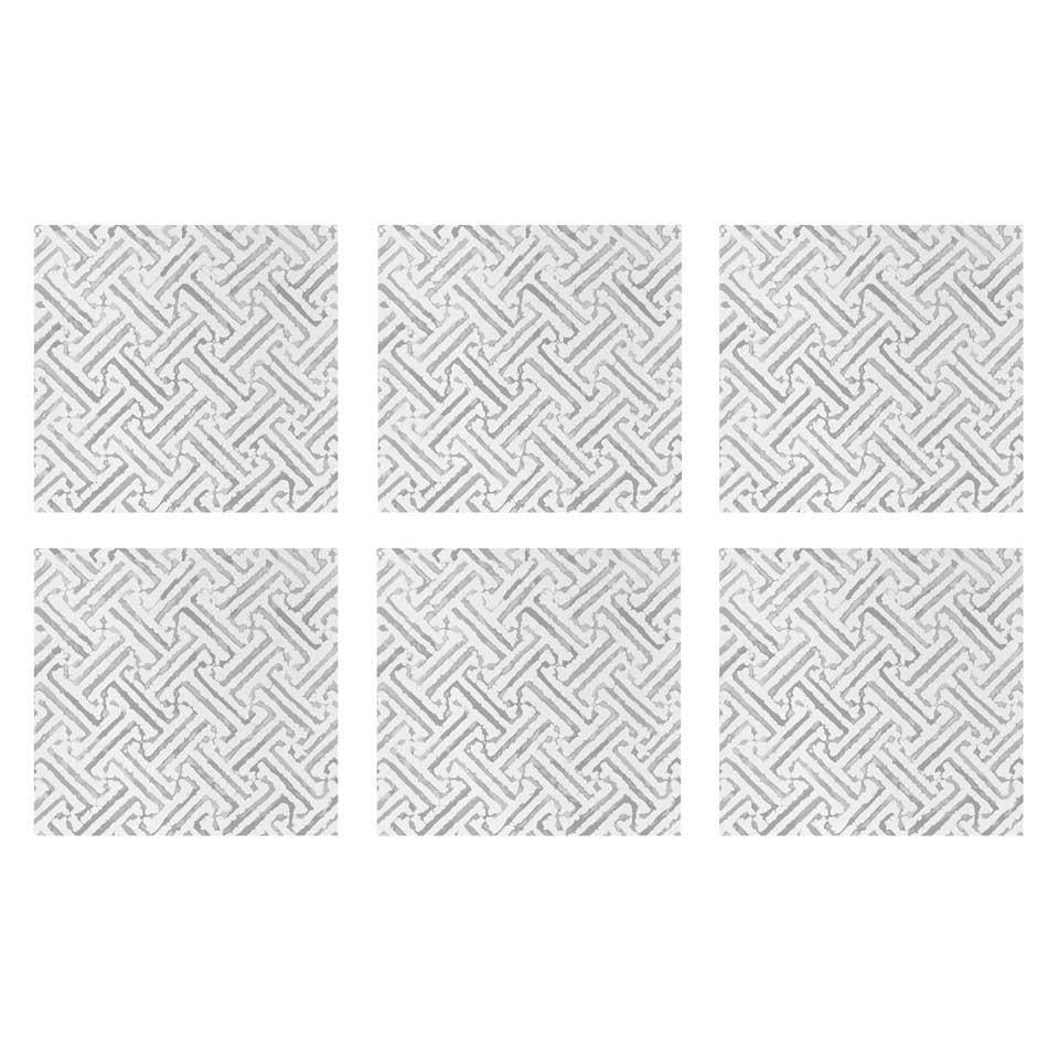 Greek Key Light Gray Cocktail Napkins (Pack of 20)