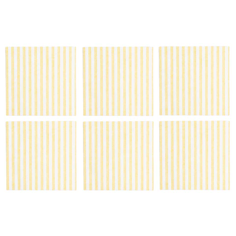 Capri Yellow Cocktail Napkins (Pack of 20) - Set of 6