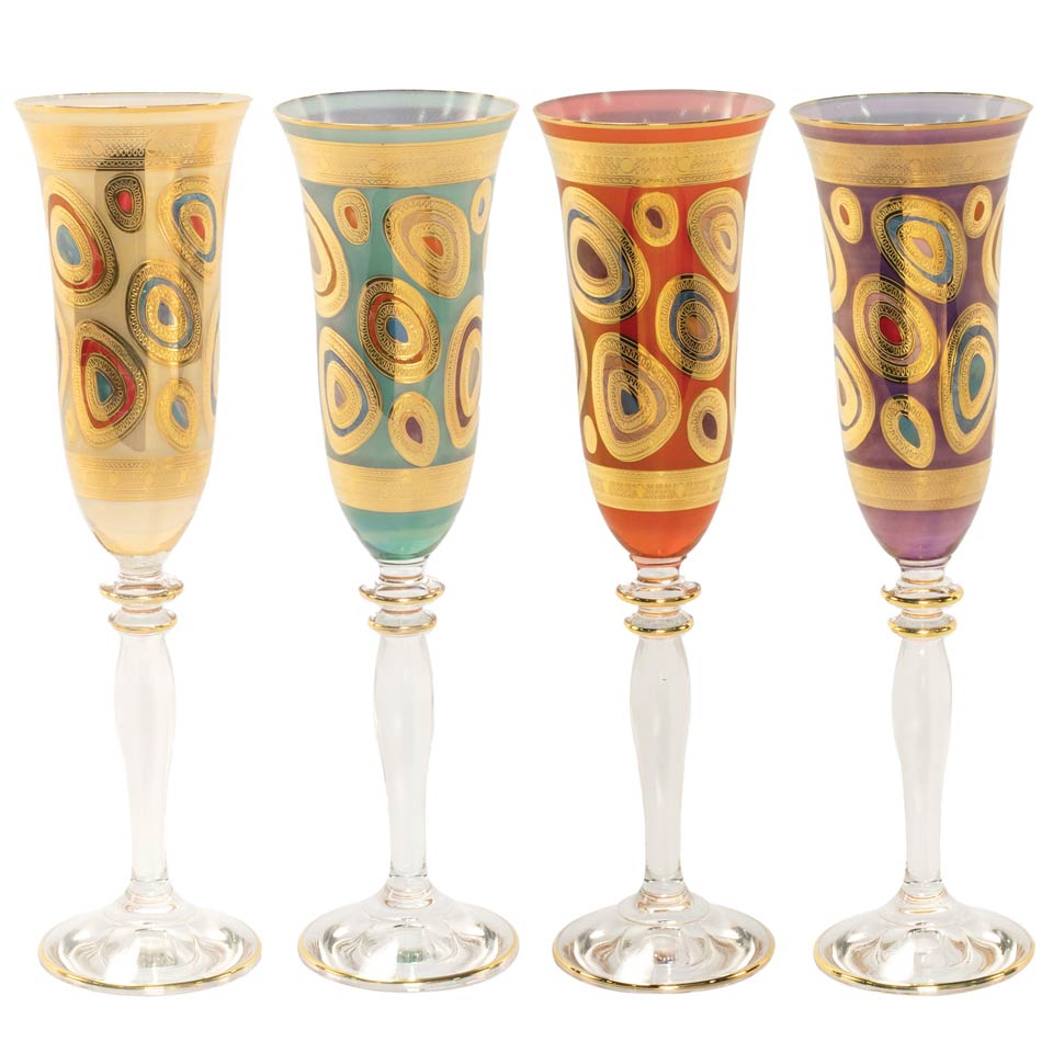 Assorted Champagne Glasses - Set of 4