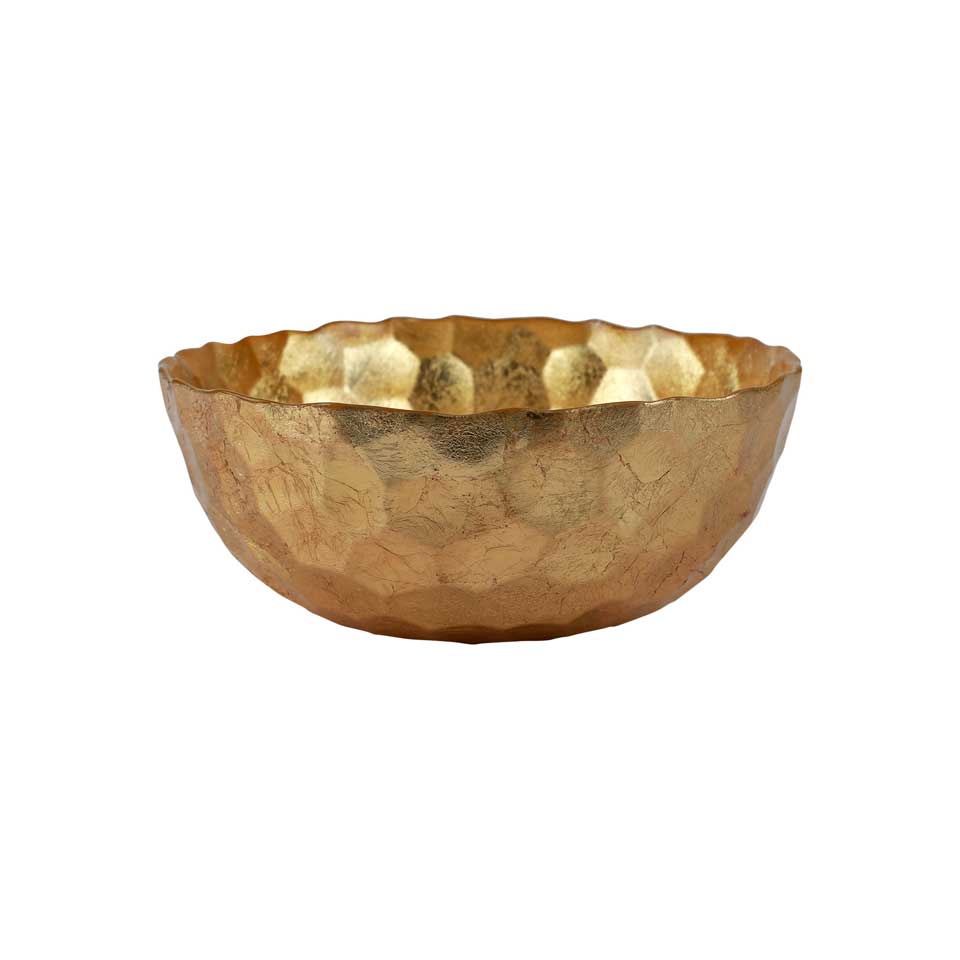 Gold Honeycomb Medium Bowl
