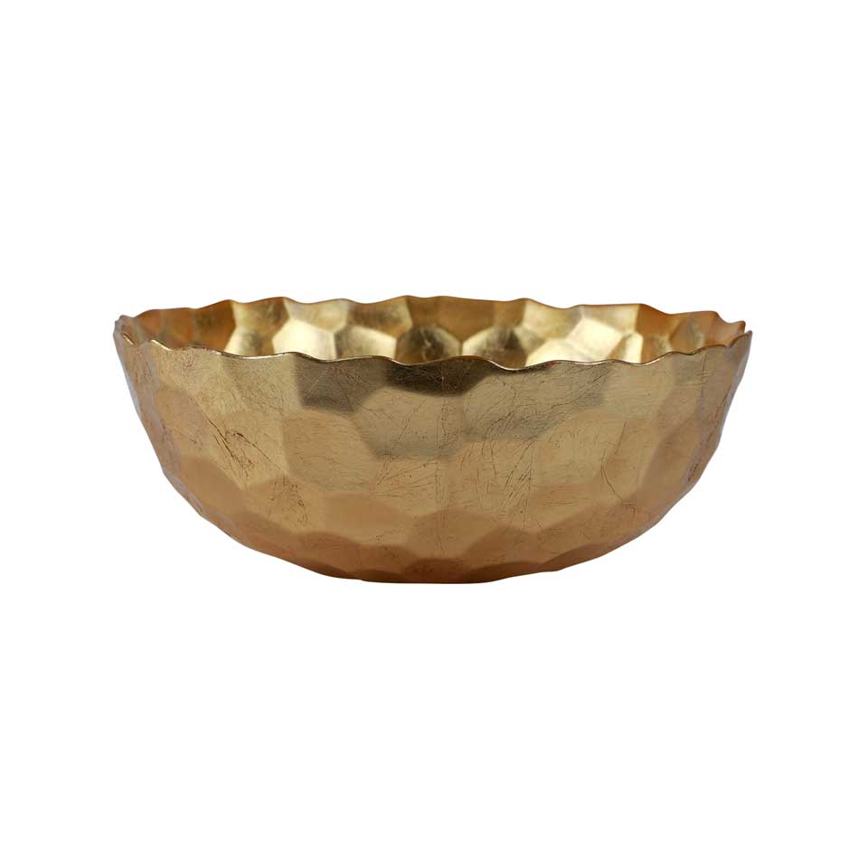 Gold Honeycomb Large Bowl
