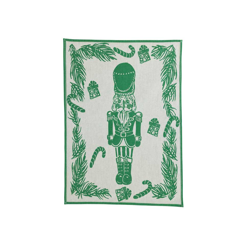 Green Nutcracker Dish Towels - Set of 2