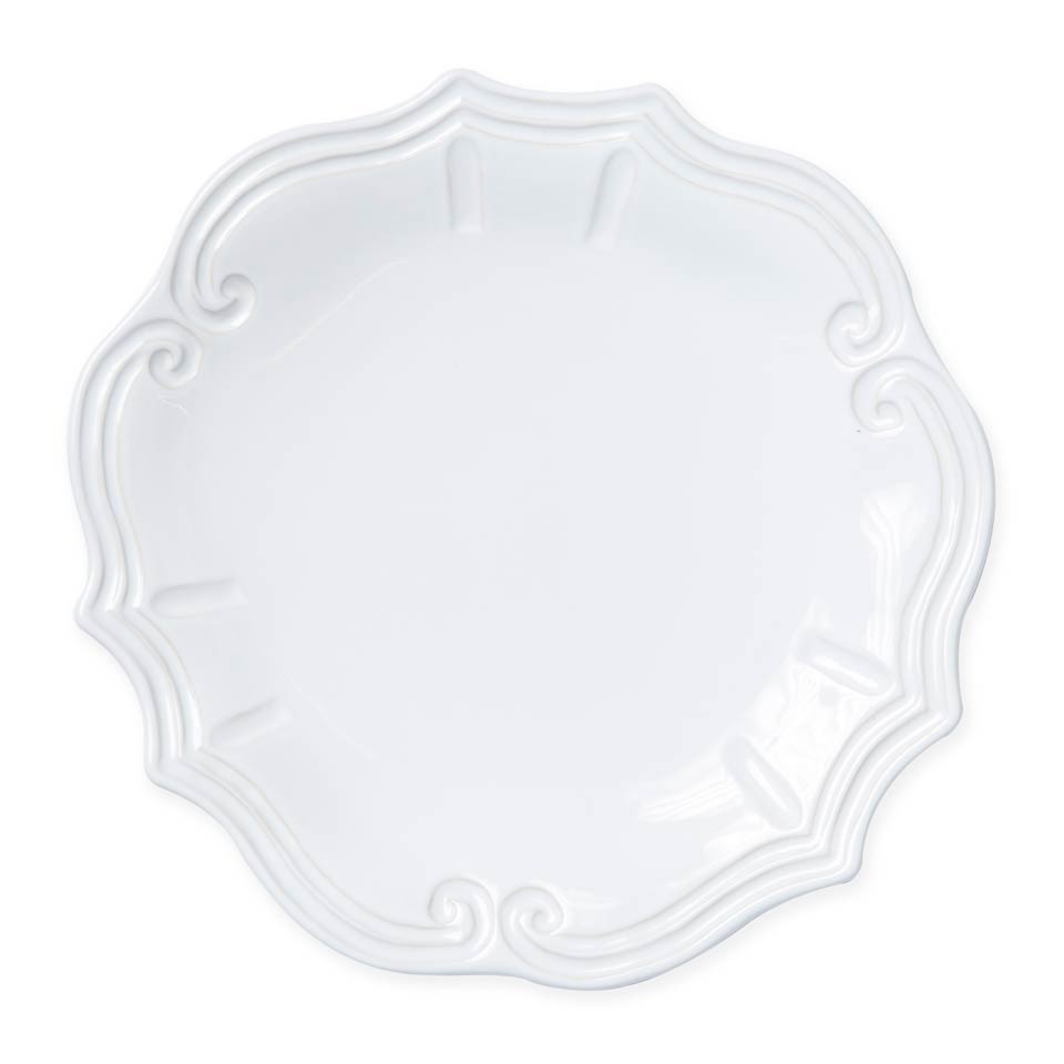 White Baroque Dinner Plate