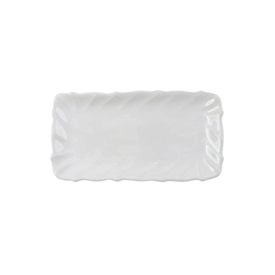 White Ruffle Rectangular Tray
