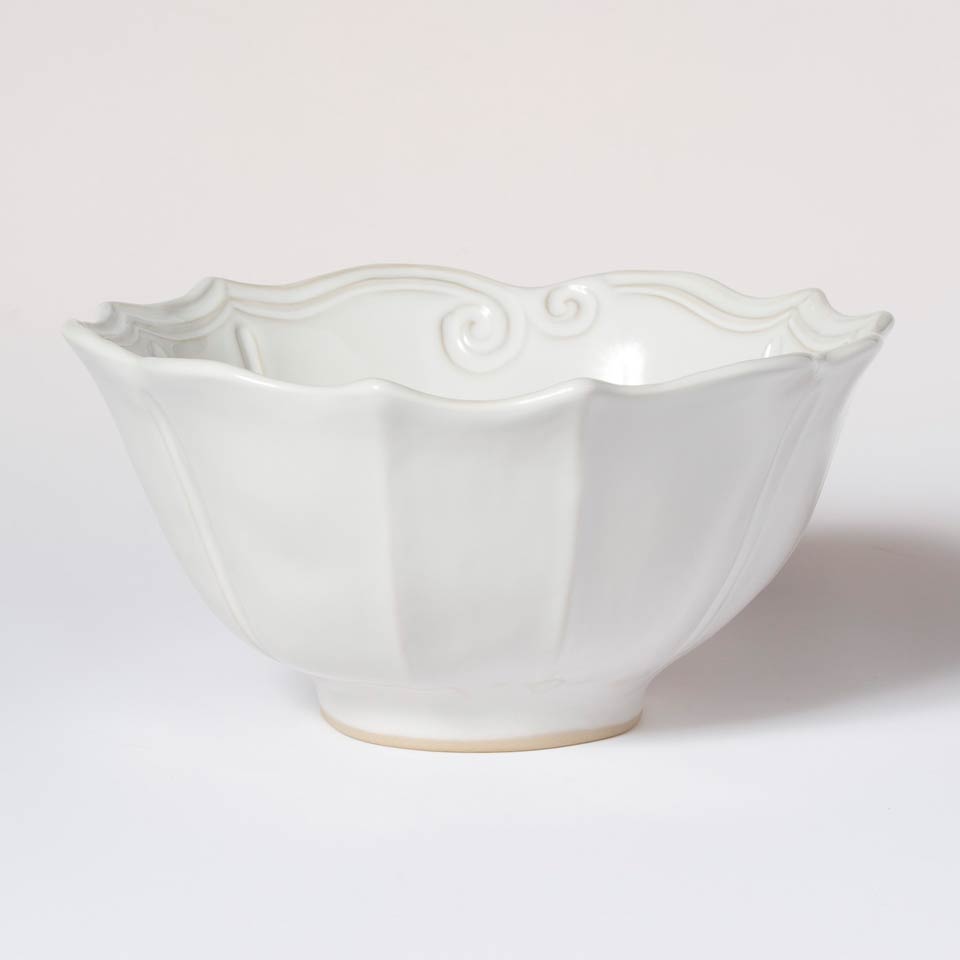 White Baroque Medium Serving Bowl
