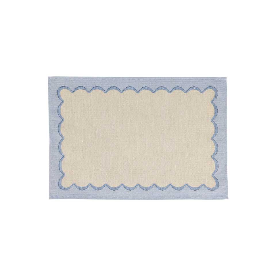 Blue Scalloped Placemats - Set of 4