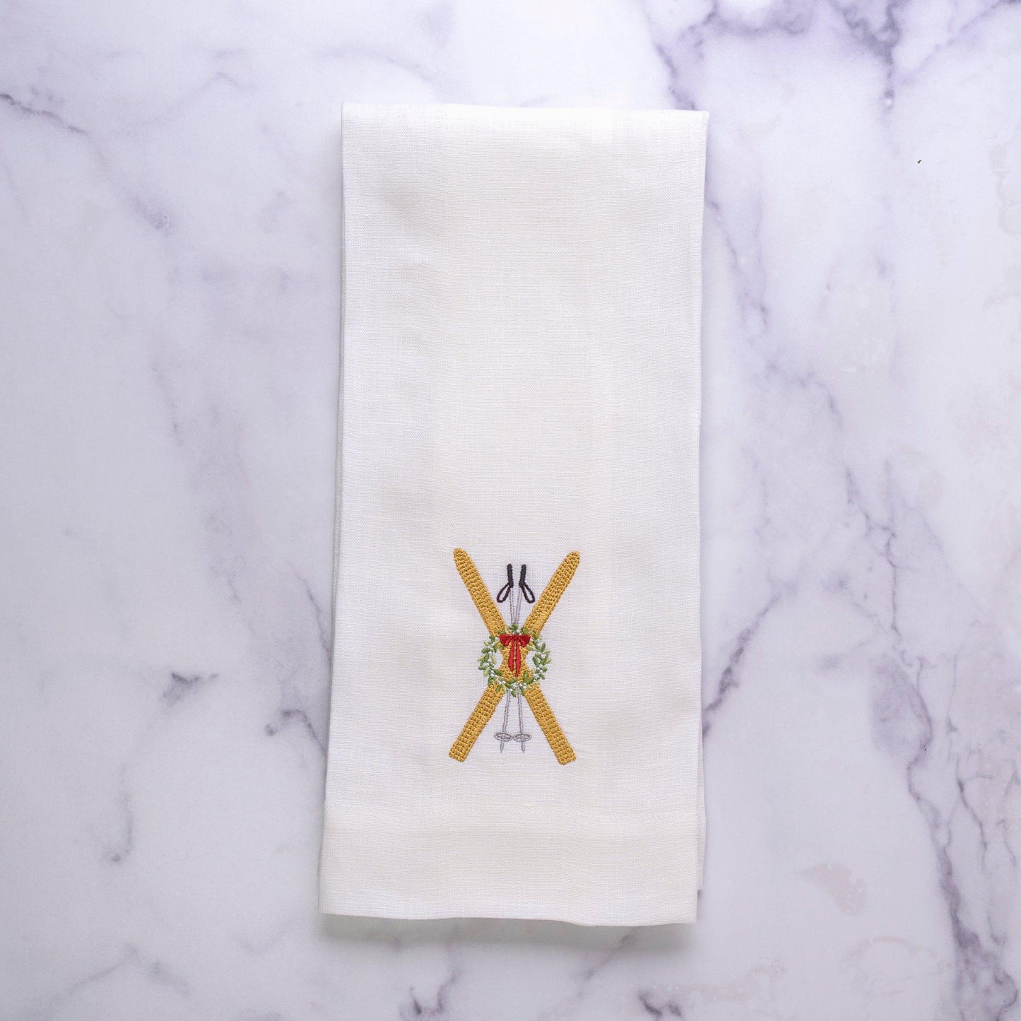 Vintage Skis, White (Multi)