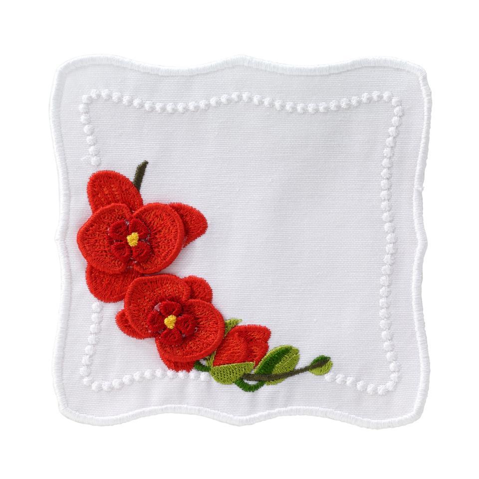 Red Cocktail Napkins - Set of 4