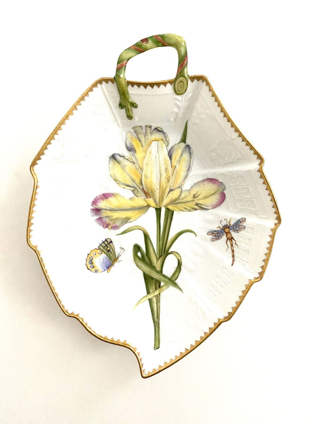 Leaf Plate - Full Bloom Pale Yellow Tulip