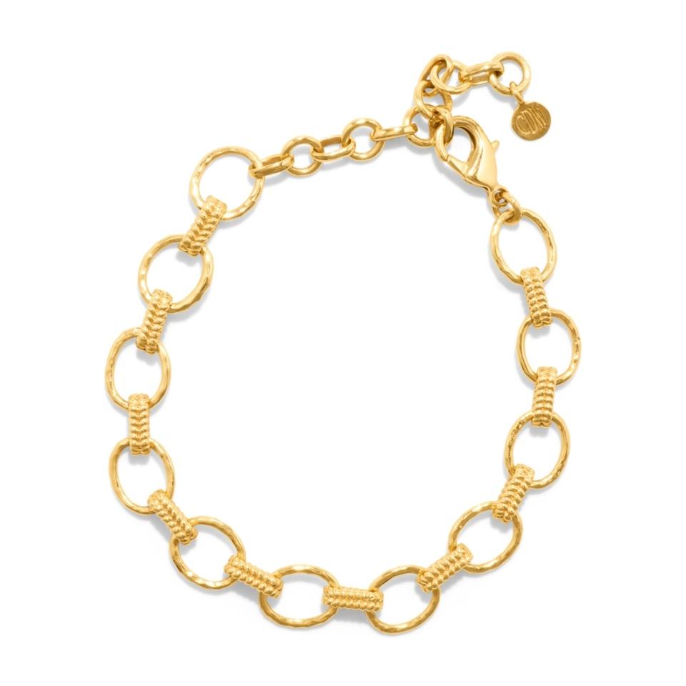Small Link Bracelet, 7.5" - Gold