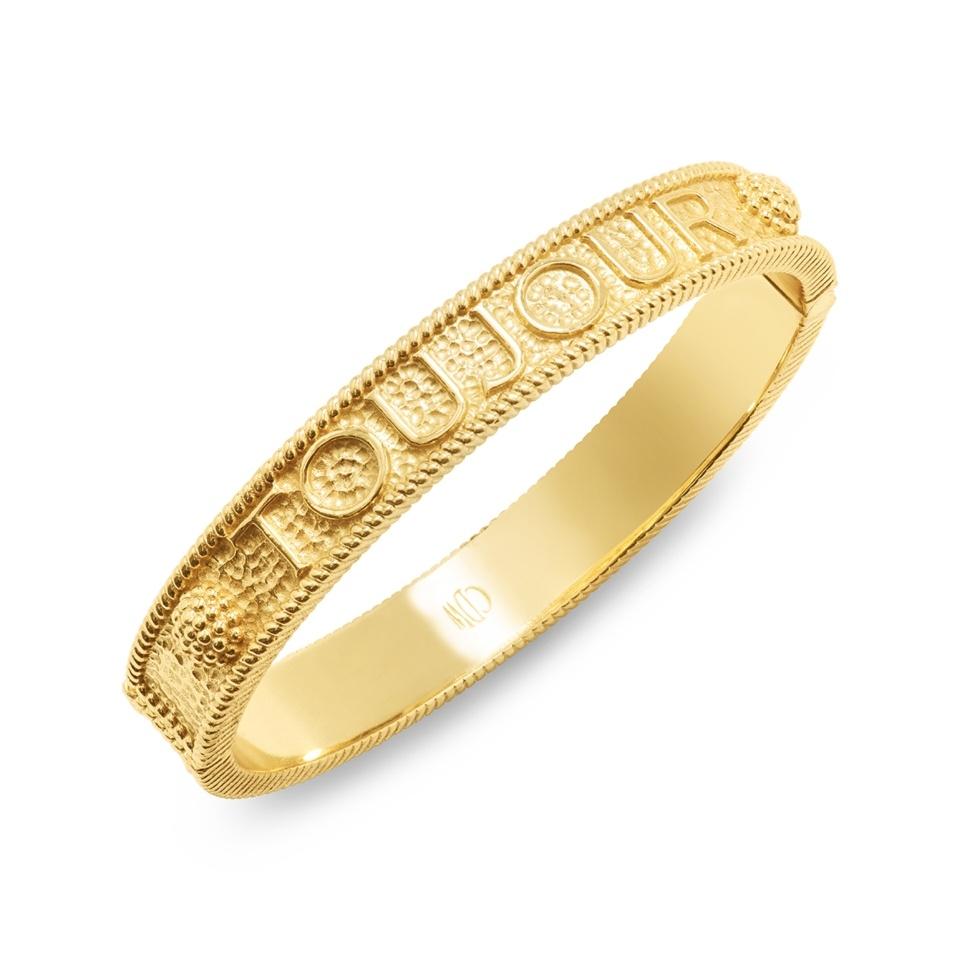 L'Amour Toujour Hinged Bangle - Gold