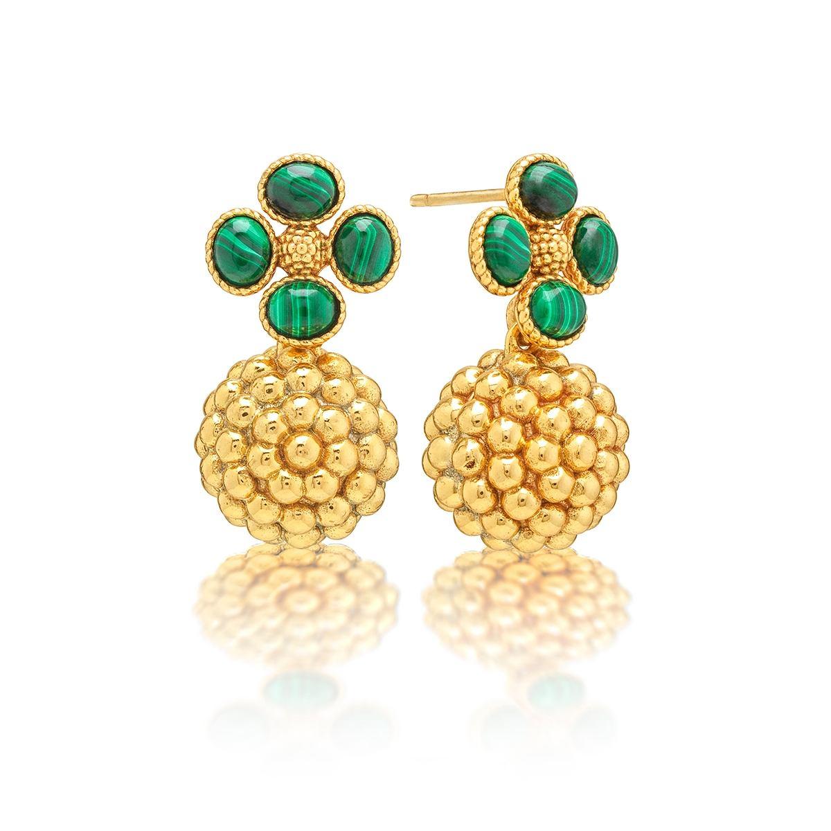 Drop Earrings - Malachite