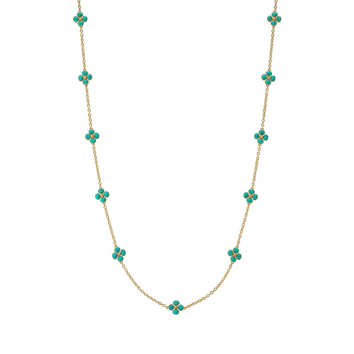 Double Sided Necklace, 28" - Turquoise