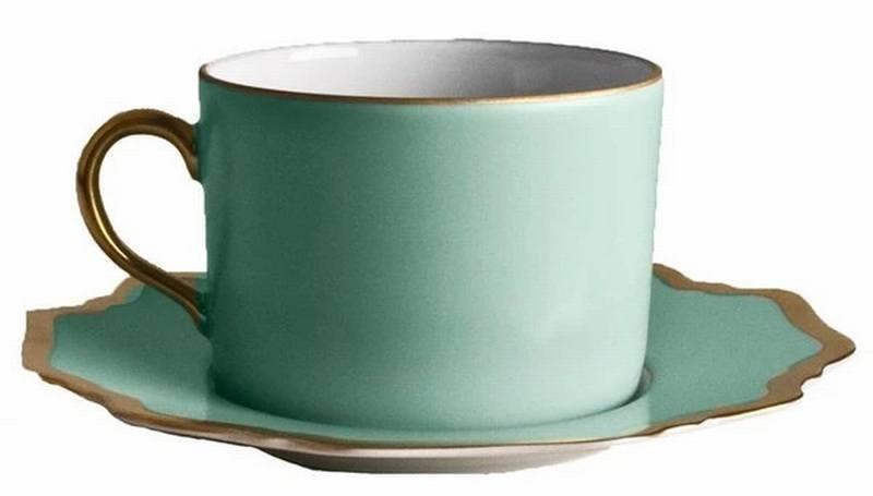 Anna's Palette Cup & Saucer-Aqua Green