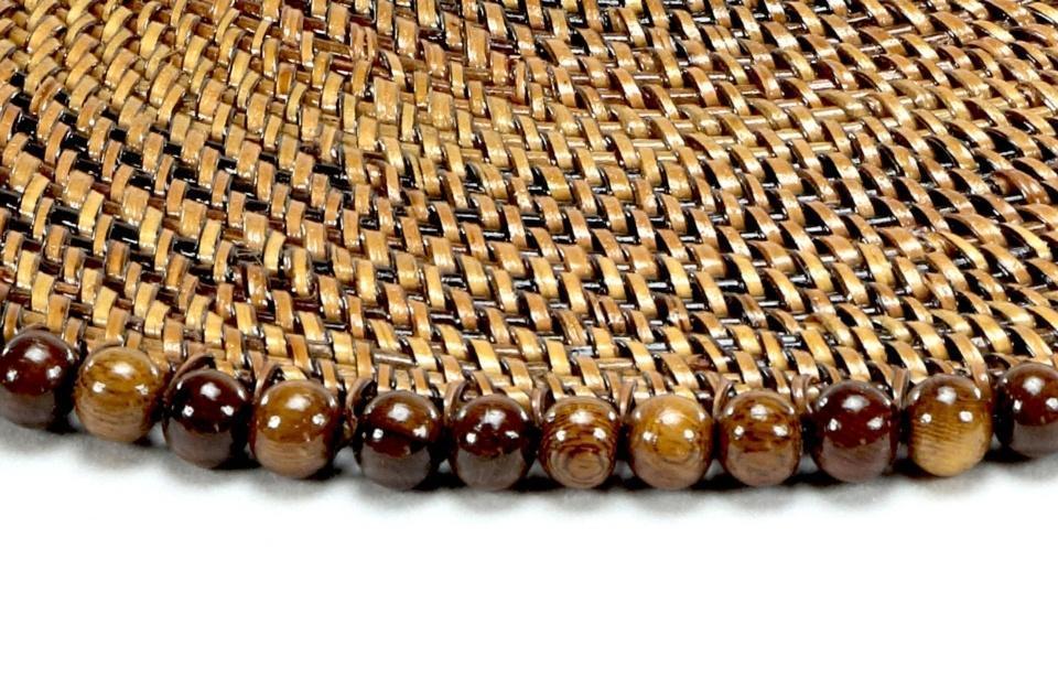 Placemat with Beads Dark Walnut Set of 4 pcs