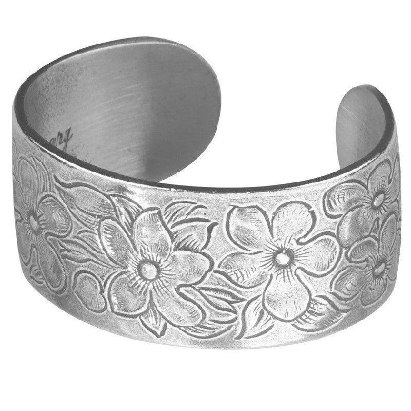 Pewter Flower Bracelet-February