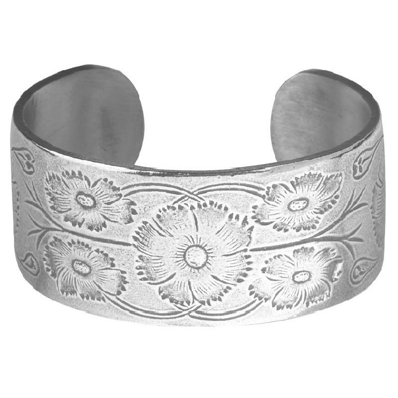 Pewter Flower Bracelet-October