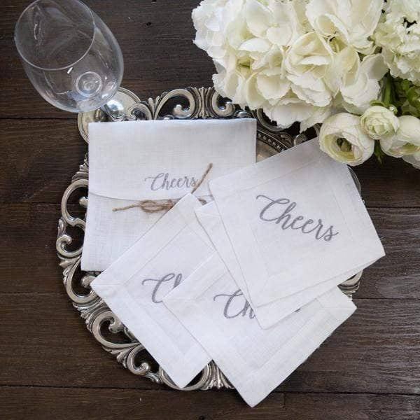 Cheers White Cocktail Napkin Set