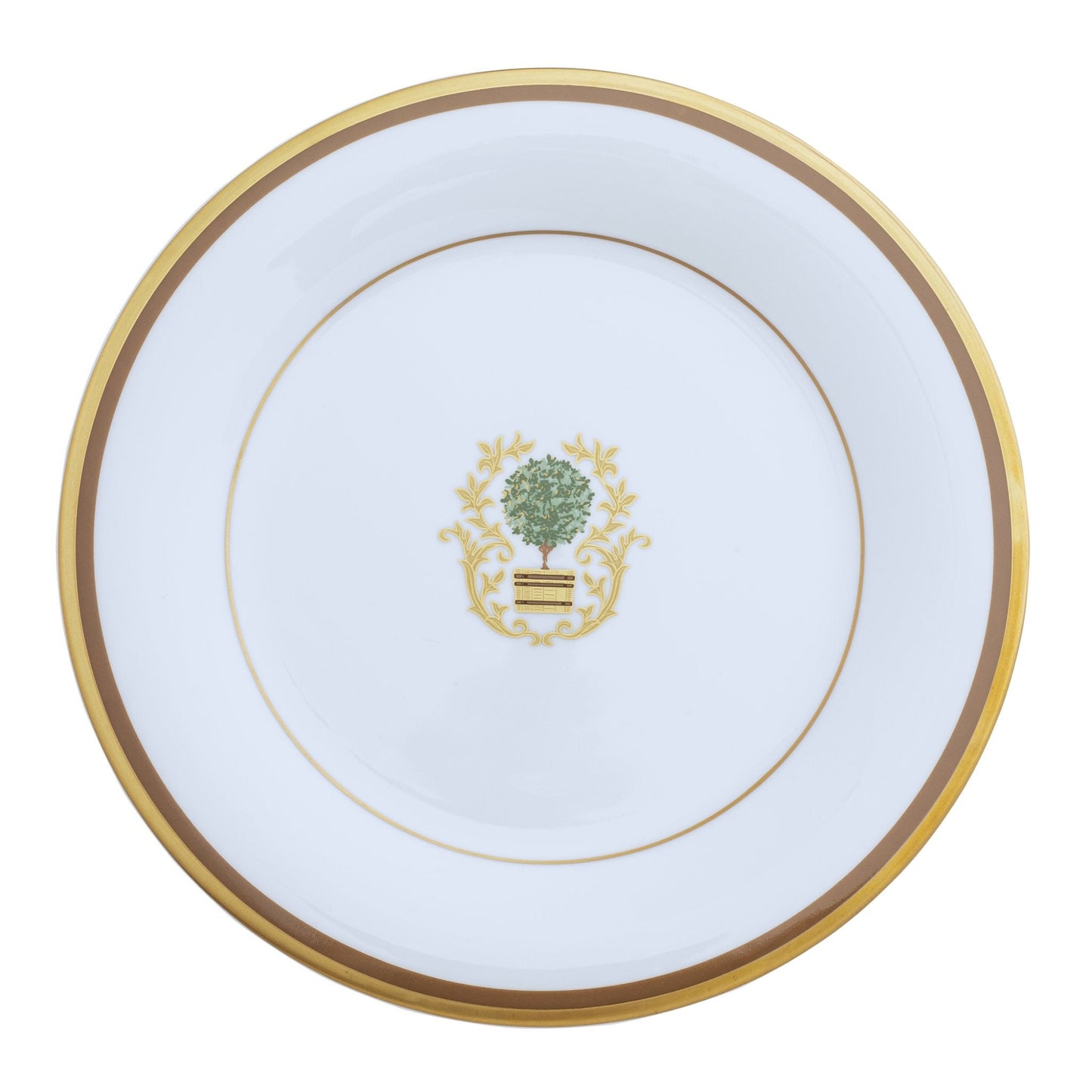 Motif Center Well Salad Gold and Brown Band