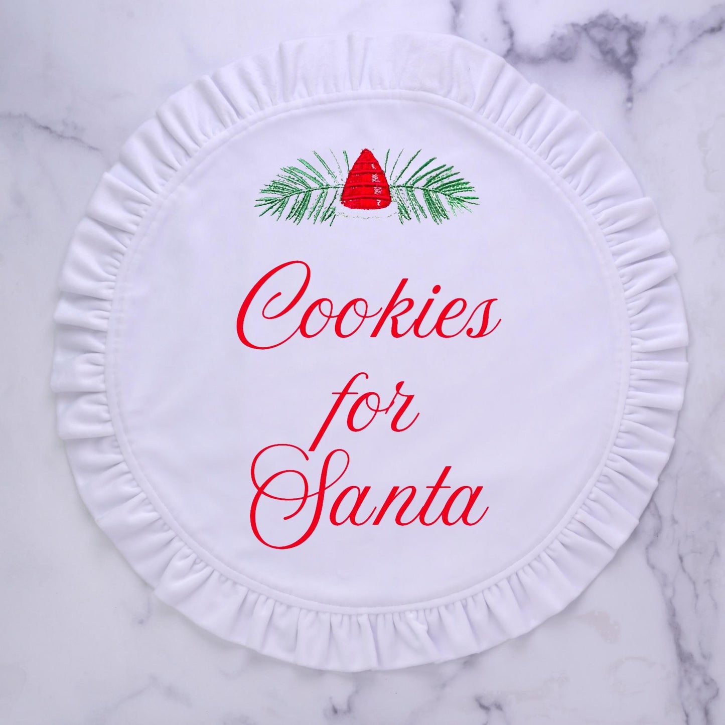 Round Ruffle, Cookies for Santa, Velvet White