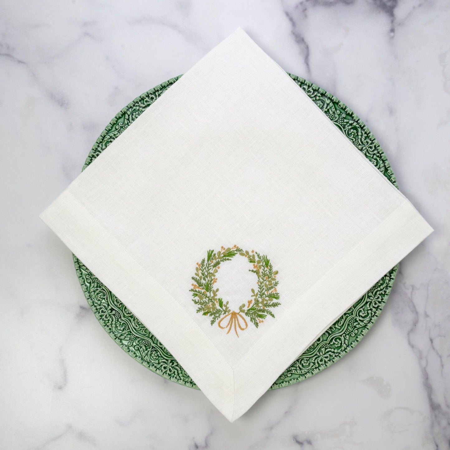 Farmers Market Wreath, White (Multi) Large Napkin