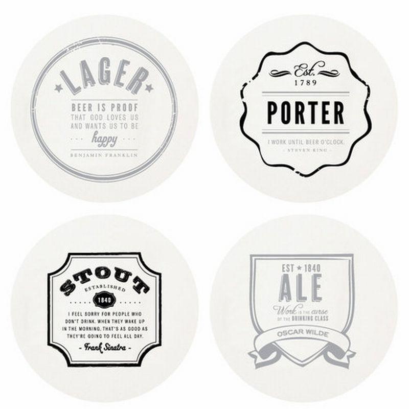 Letterpressed Beer Coasters