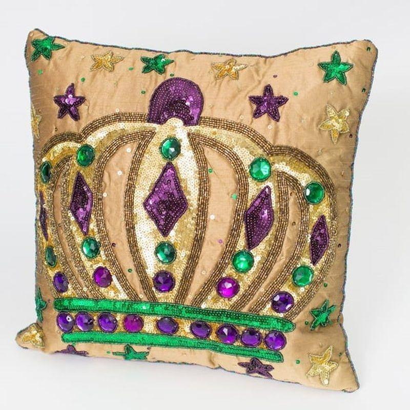 Mardi Gras Crown Pillow