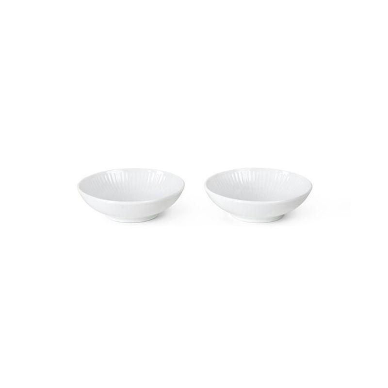 White Fluted Dipping Bowl Pair