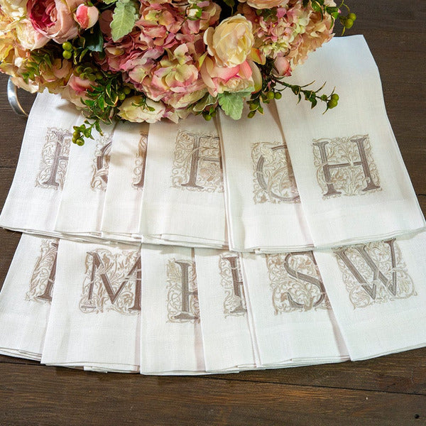Monogram Linen Towel - Assorted Letters